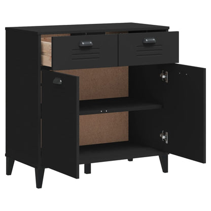 Dressoir Viken 80X40X80 Cm Massief Grenenhout Zwart