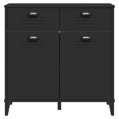 Dressoir Viken 80X40X80 Cm Massief Grenenhout Zwart