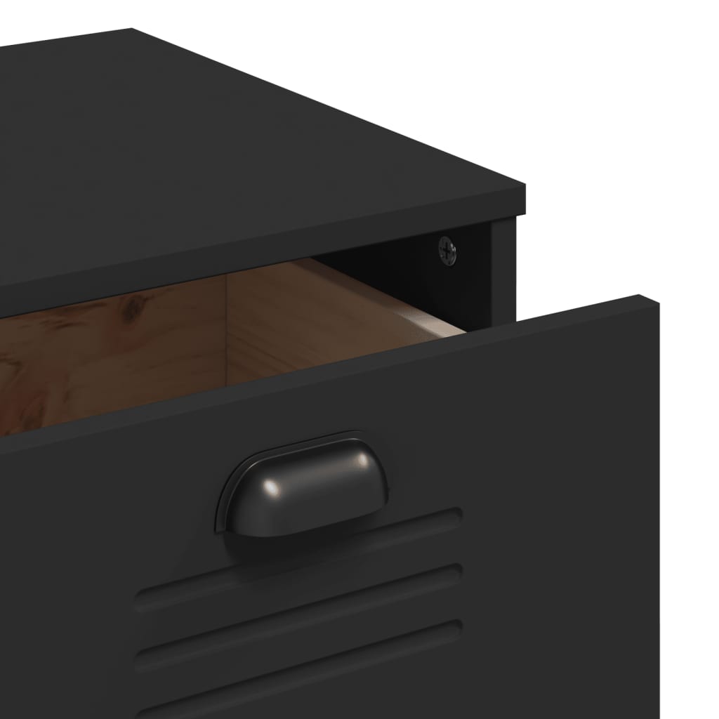 Dressoir Viken 80X40X80 Cm Massief Grenenhout Zwart