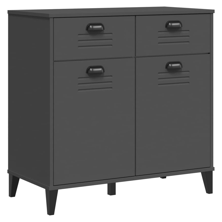 Dressoir Viken 80X40X80 Cm Massief Grenenhout Antracietgrijs