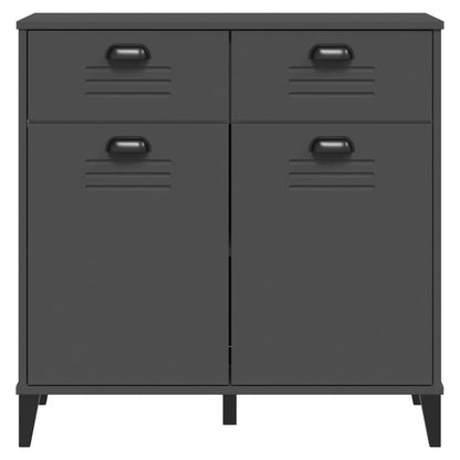 Dressoir Viken 80X40X80 Cm Massief Grenenhout Antracietgrijs