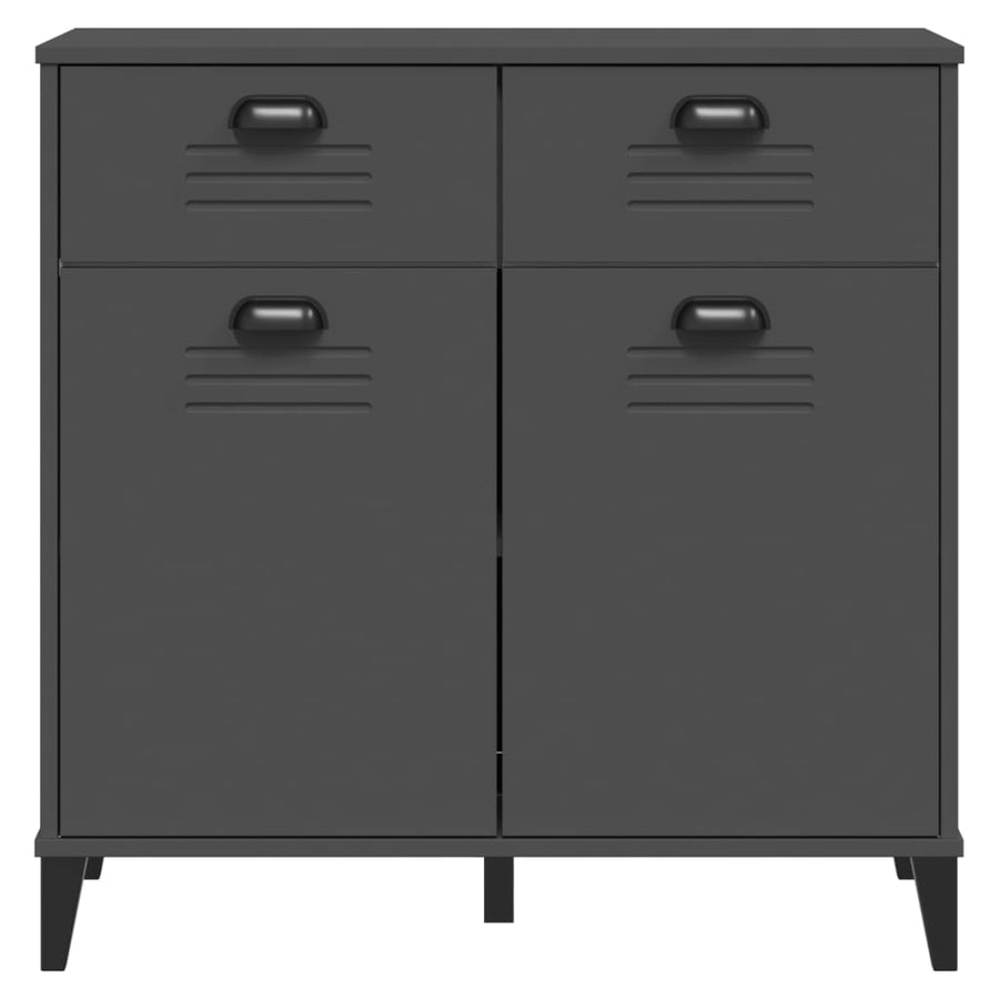 Dressoir Viken 80X40X80 Cm Massief Grenenhout Antracietgrijs