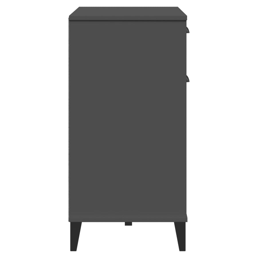Dressoir Viken 80X40X80 Cm Massief Grenenhout Antracietgrijs