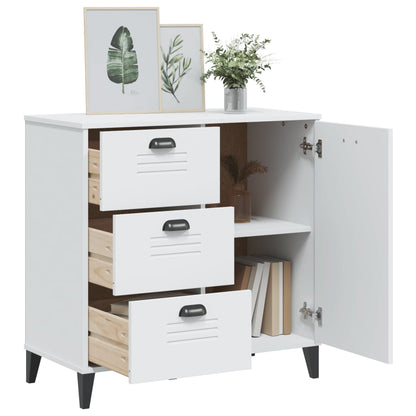 Dressoir Viken 80X40X80 Cm Massief Grenenhout Wit