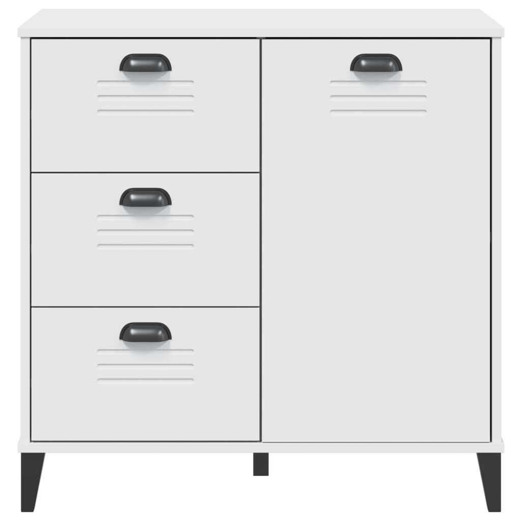 Dressoir Viken 80X40X80 Cm Massief Grenenhout Wit
