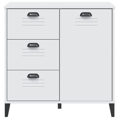 Dressoir Viken 80X40X80 Cm Massief Grenenhout Wit