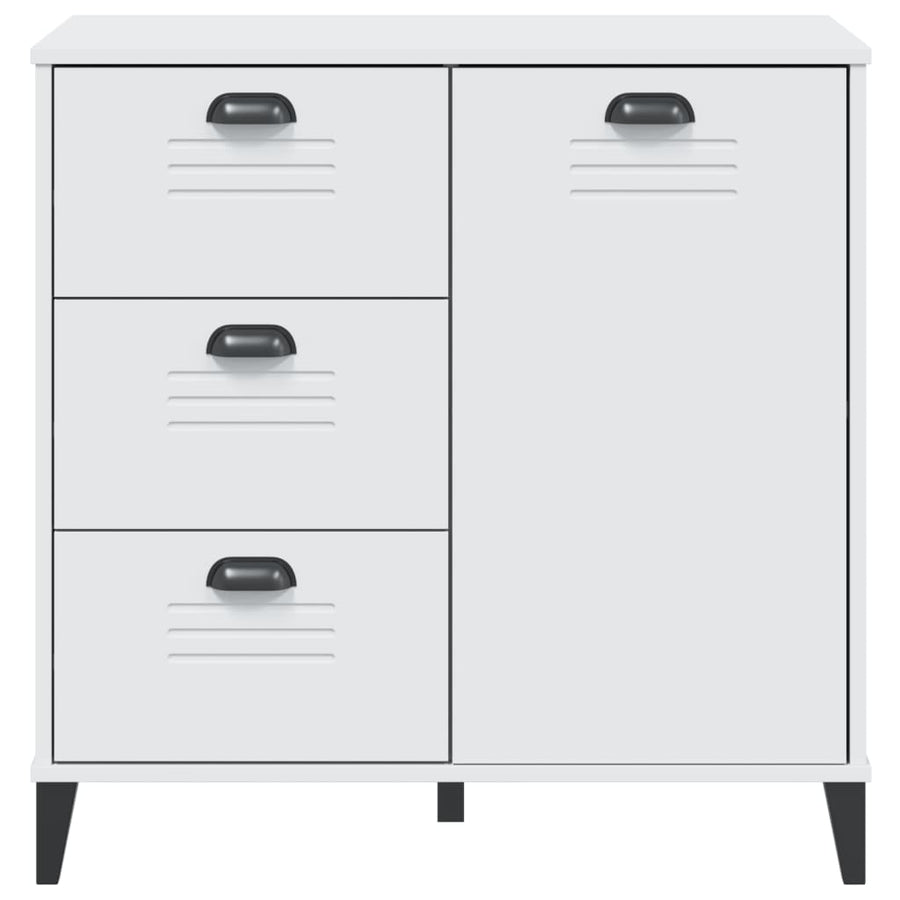 Dressoir Viken 80X40X80 Cm Massief Grenenhout Wit
