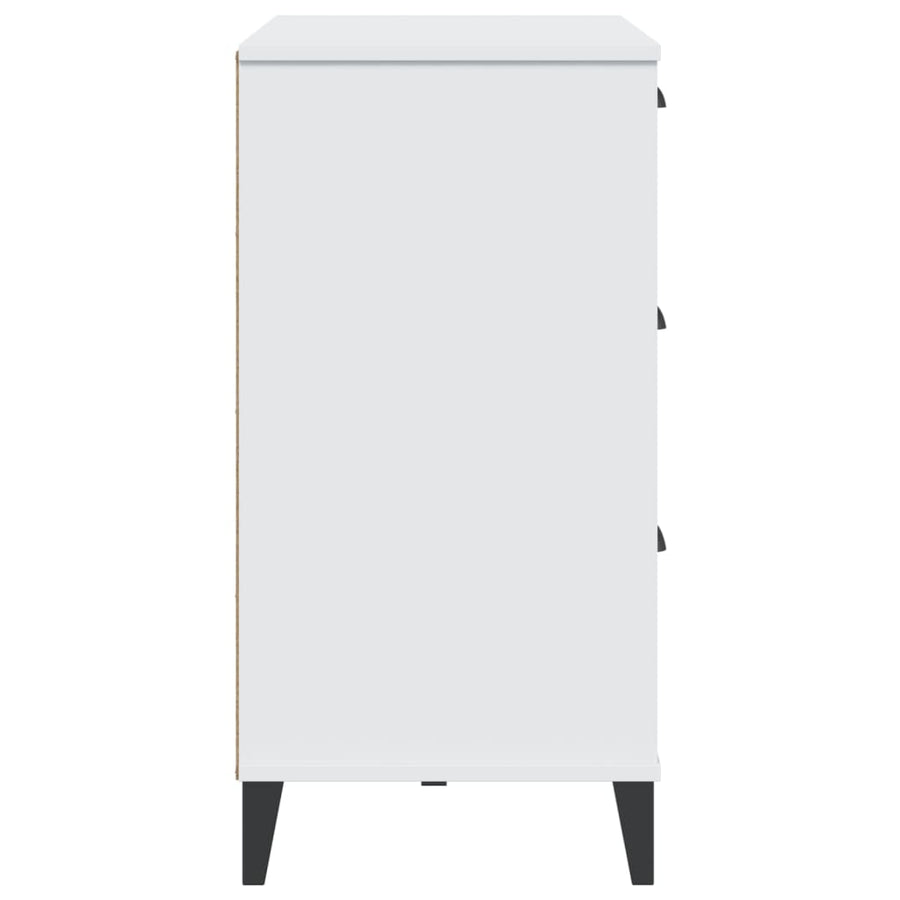 Dressoir Viken 80X40X80 Cm Massief Grenenhout Wit