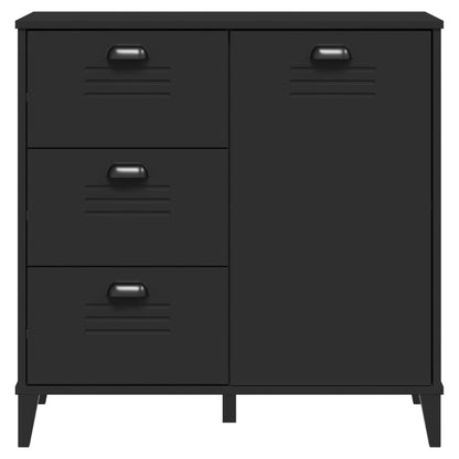 Dressoir Viken 80X40X80 Cm Massief Grenenhout Zwart