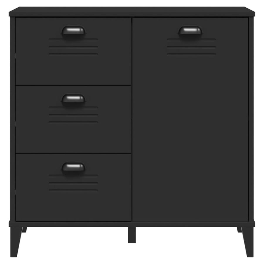 Dressoir Viken 80X40X80 Cm Massief Grenenhout Zwart