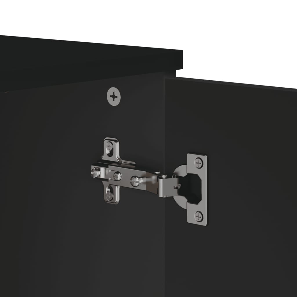 Dressoir Viken 80X40X80 Cm Massief Grenenhout Zwart