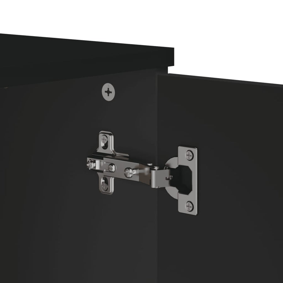 Dressoir Viken 80X40X80 Cm Massief Grenenhout Zwart