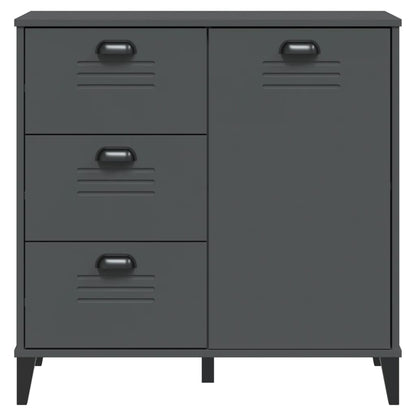 Dressoir Viken 80X40X80 Cm Massief Grenenhout Antracietgrijs