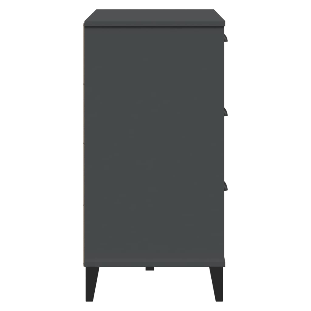 Dressoir Viken 80X40X80 Cm Massief Grenenhout Antracietgrijs