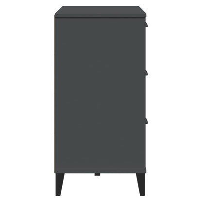 Dressoir Viken 80X40X80 Cm Massief Grenenhout Antracietgrijs