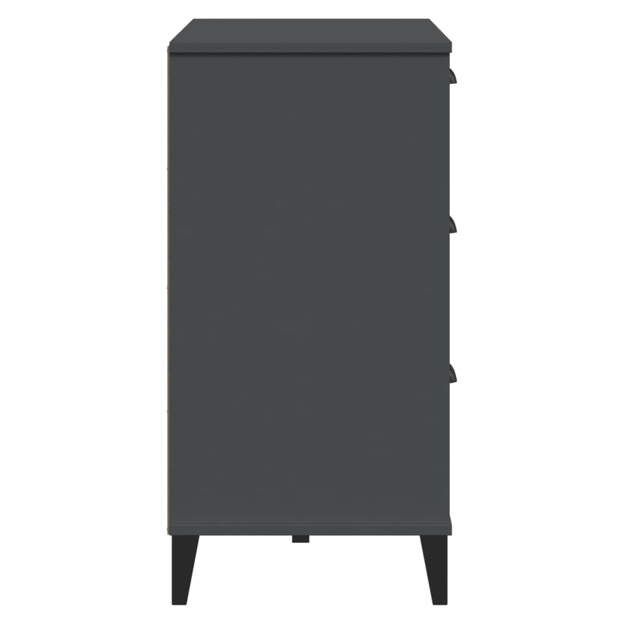 Dressoir Viken 80X40X80 Cm Massief Grenenhout Antracietgrijs
