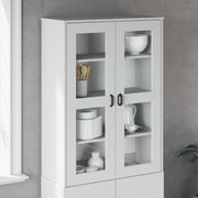 Opzetkast Viken 80x35x110 cm massief grenenhout wit