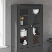 Opzetkast 80x35x110 cm bewerkt hout antracietgrijs