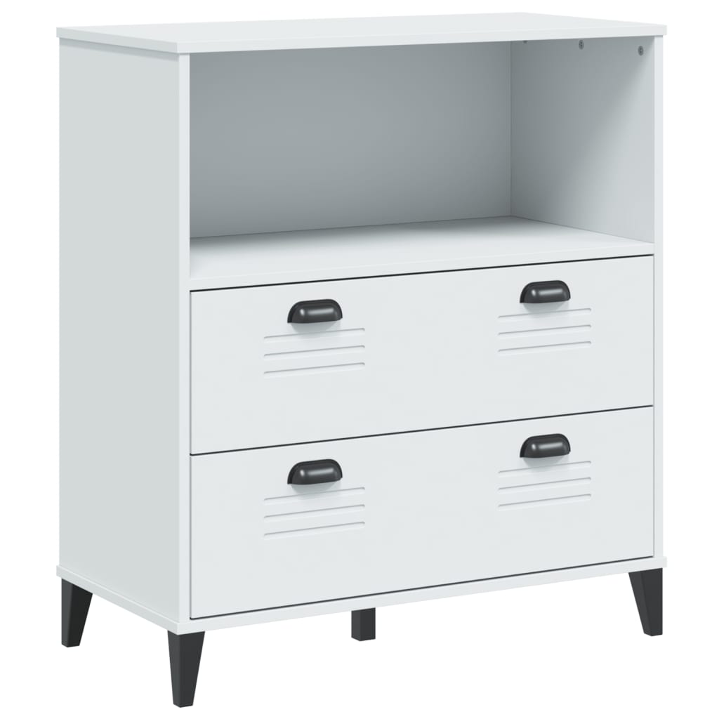 Boekenkast Viken 80X40X90 Cm Massief Grenenhout Wit