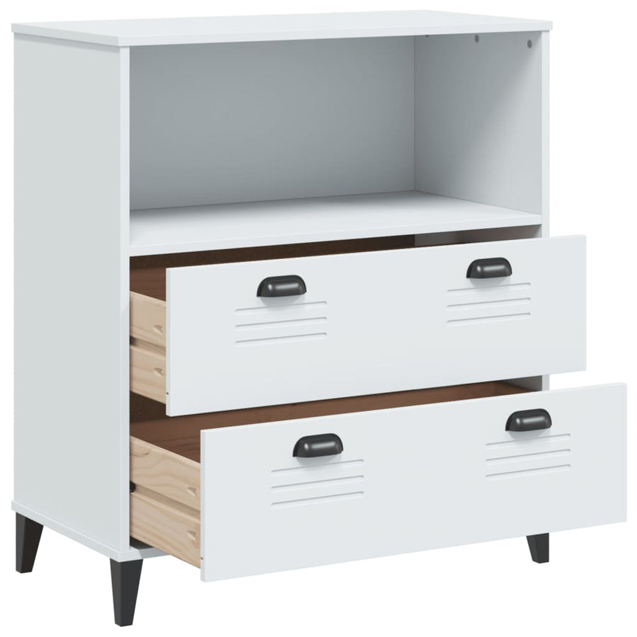 Boekenkast Viken 80X40X90 Cm Massief Grenenhout Wit