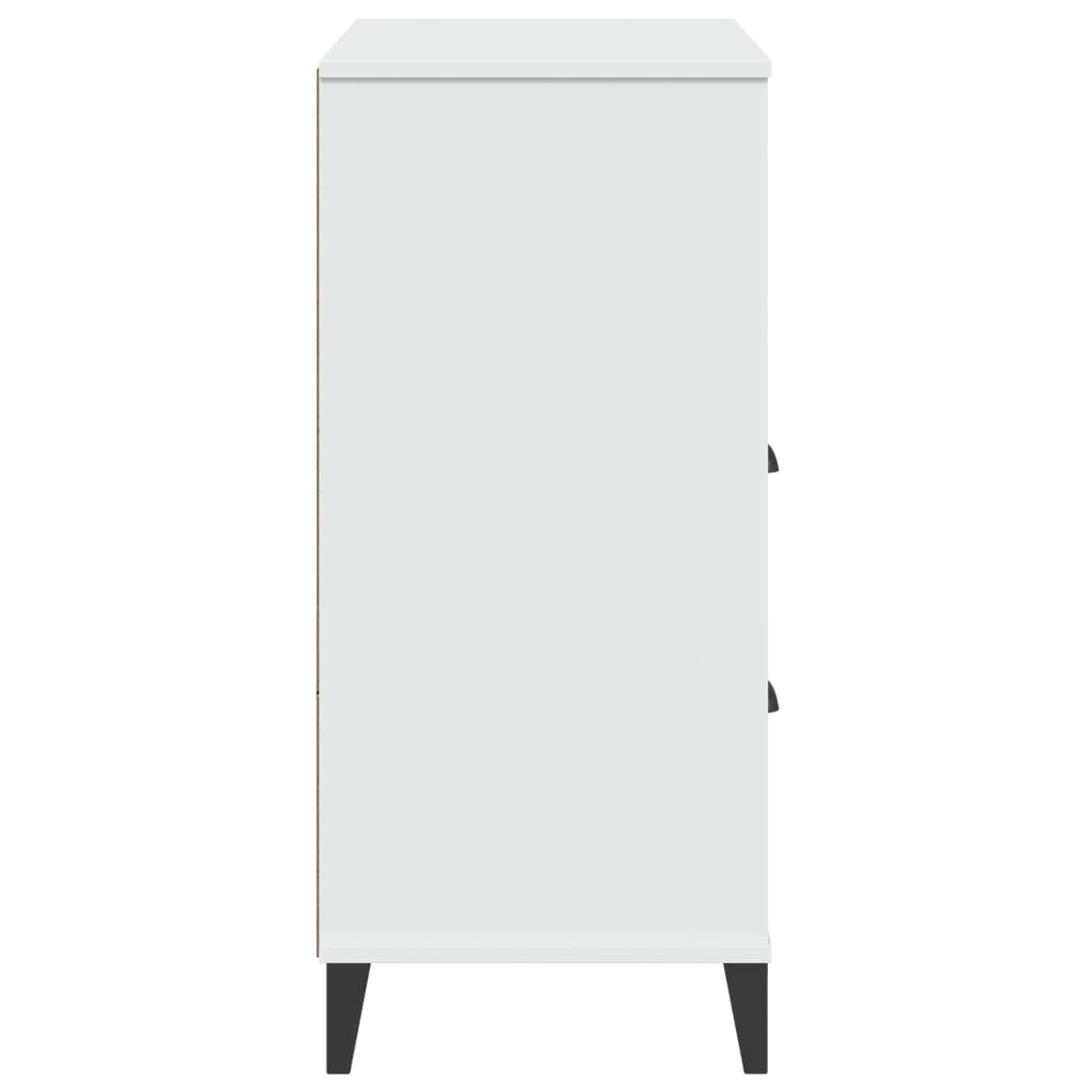 Boekenkast Viken 80X40X90 Cm Massief Grenenhout Wit