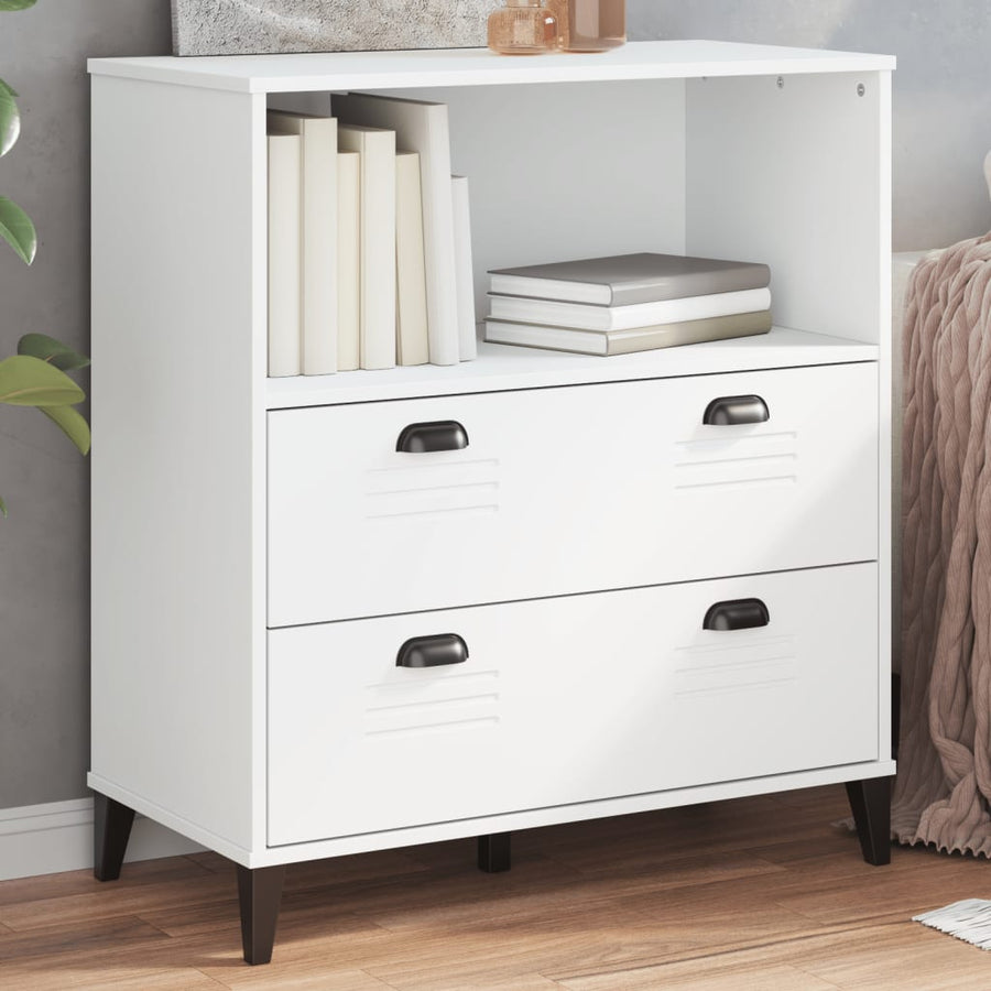Boekenkast Viken 80X40X90 Cm Massief Grenenhout Wit