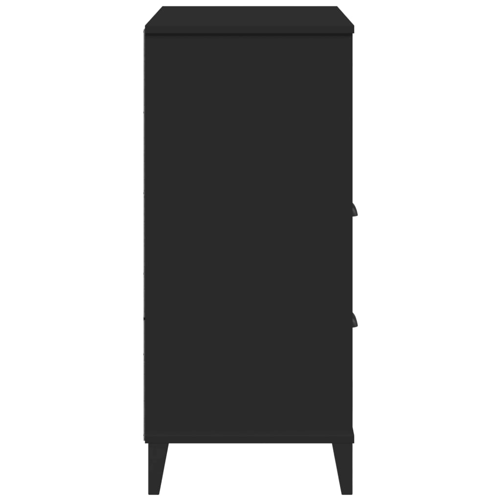 Boekenkast Viken 80X40X90 Cm Massief Grenenhout Zwart