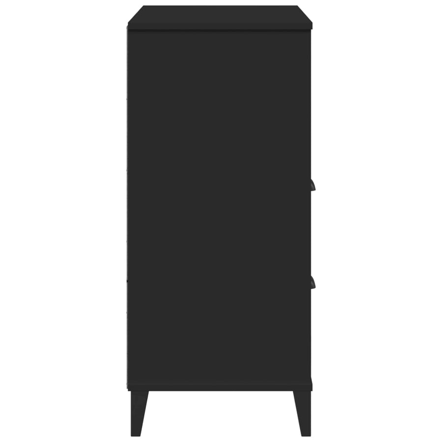 Boekenkast Viken 80X40X90 Cm Massief Grenenhout Zwart
