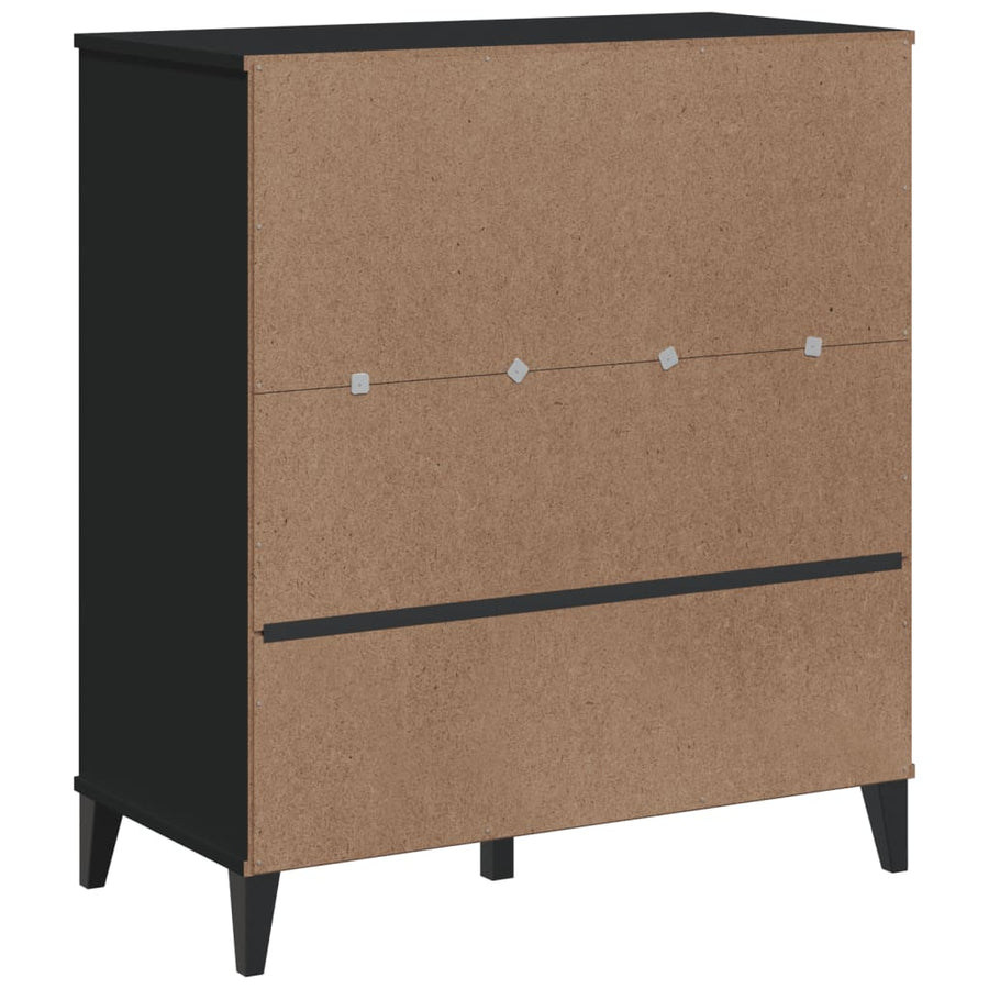 Boekenkast Viken 80X40X90 Cm Massief Grenenhout Zwart
