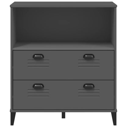 Boekenkast Viken 80X40X90 Cm Massief Grenenhout Antracietgrijs