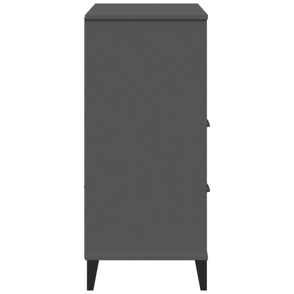 Boekenkast Viken 80X40X90 Cm Massief Grenenhout Antracietgrijs