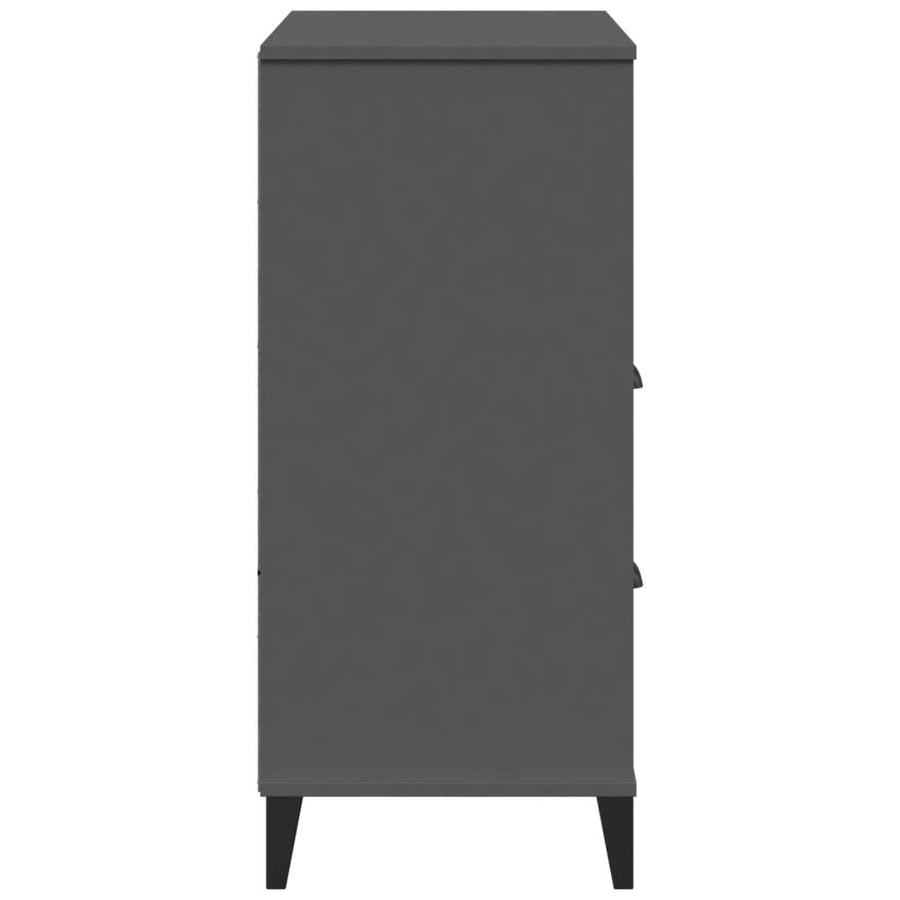 Boekenkast Viken 80X40X90 Cm Massief Grenenhout Antracietgrijs