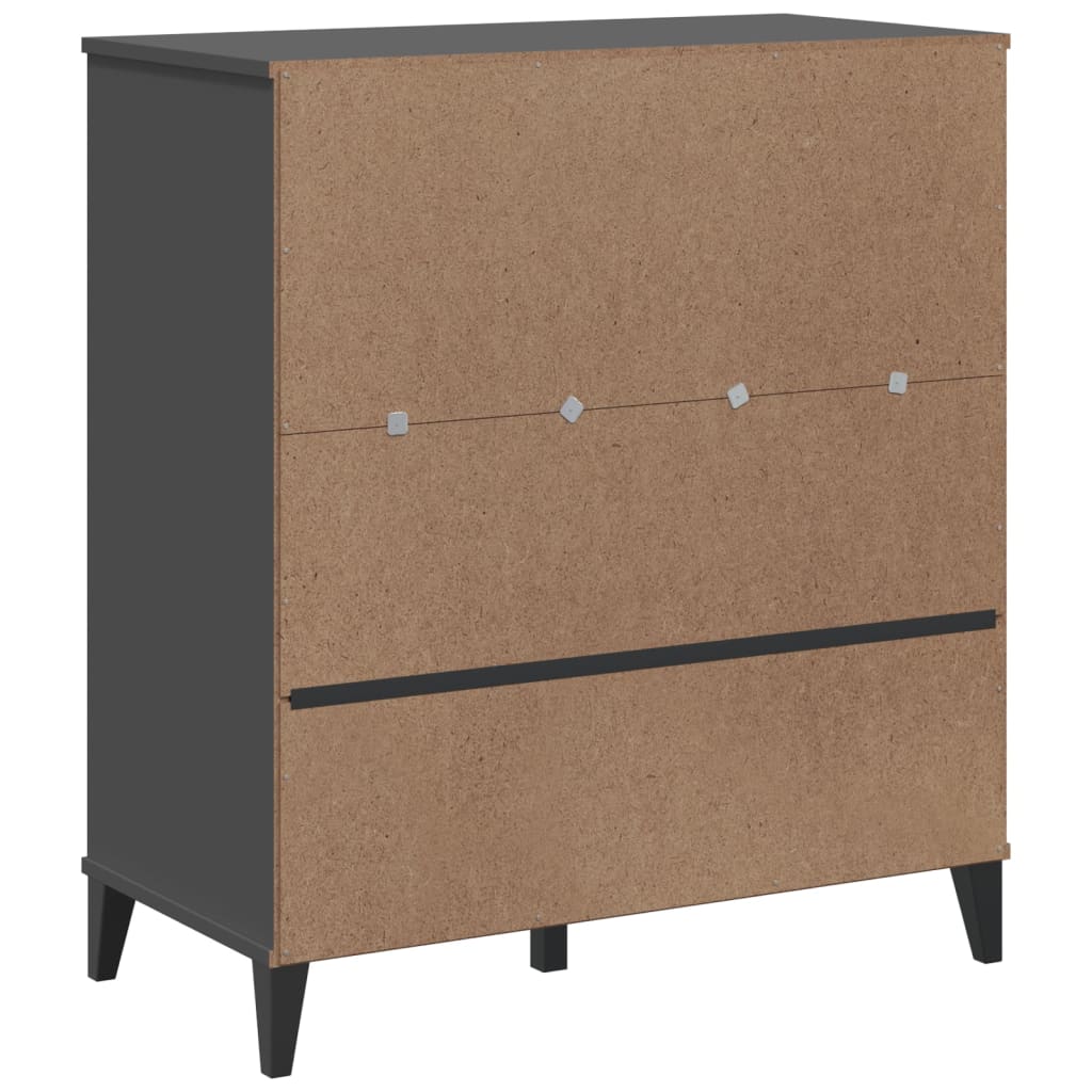 Boekenkast Viken 80X40X90 Cm Massief Grenenhout Antracietgrijs