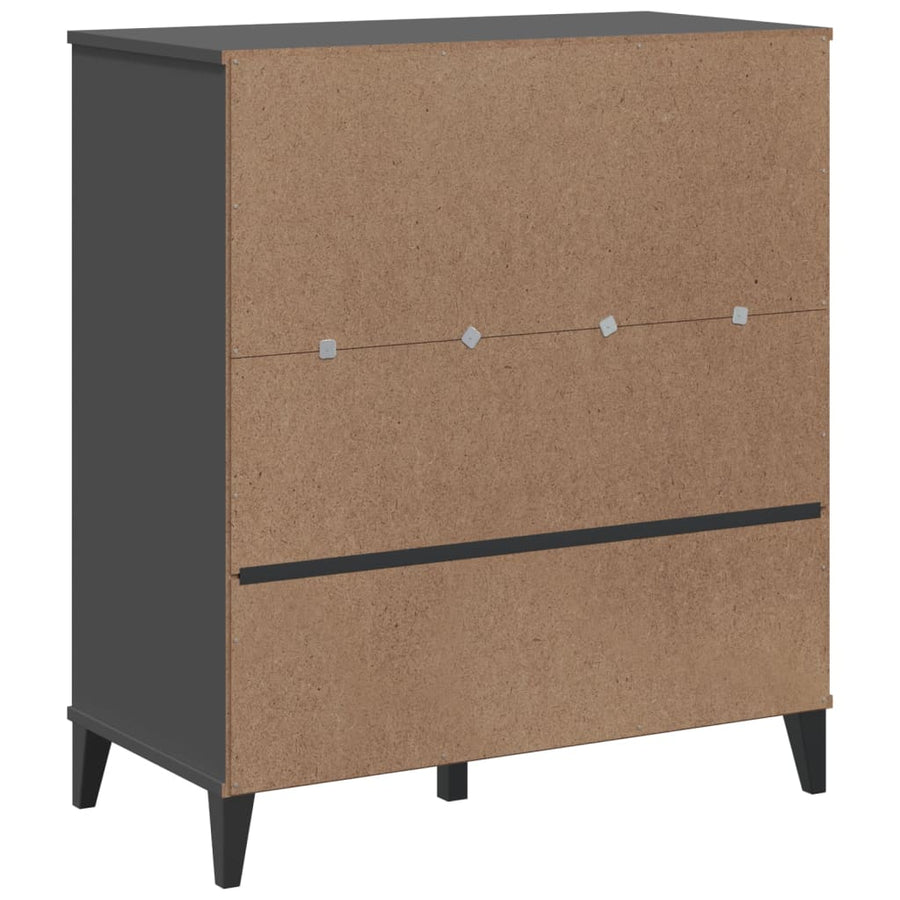 Boekenkast Viken 80X40X90 Cm Massief Grenenhout Antracietgrijs
