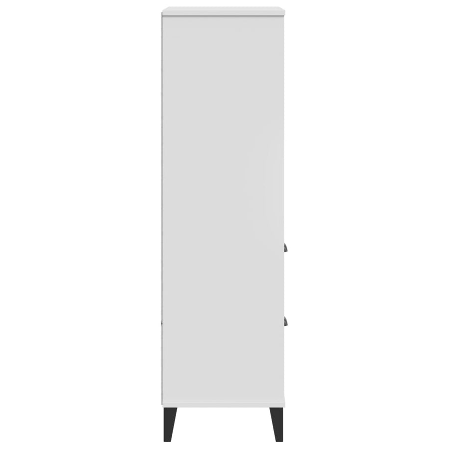 Boekenkast Viken 60X35X123 Cm Massief Grenenhout Wit