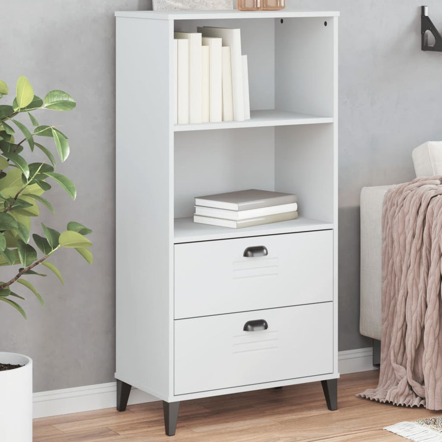 Boekenkast Viken 60X35X123 Cm Massief Grenenhout Wit