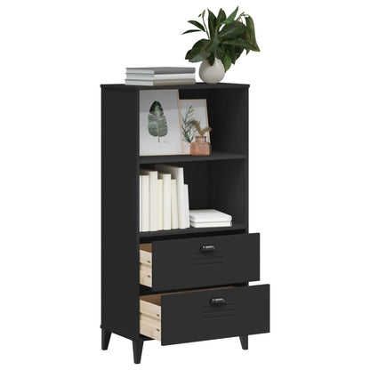 Boekenkast Viken 60X35X123 Cm Massief Grenenhout Zwart