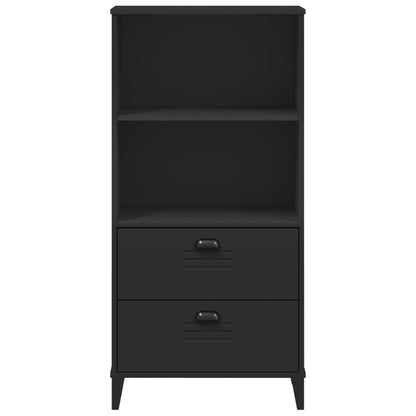 Boekenkast Viken 60X35X123 Cm Massief Grenenhout Zwart