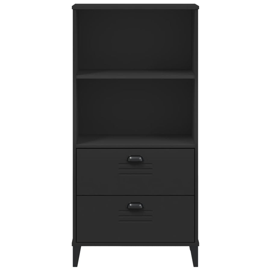 Boekenkast Viken 60X35X123 Cm Massief Grenenhout Zwart