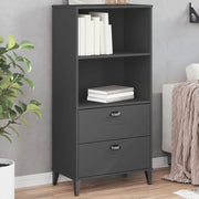 Boekenkast 60x35x123 cm massief grenenhout antracietgrijs