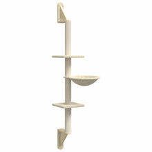 Kattenmeubel Wandgemonteerd Met Krabpaal 142,5 Cm Kleurig Crème