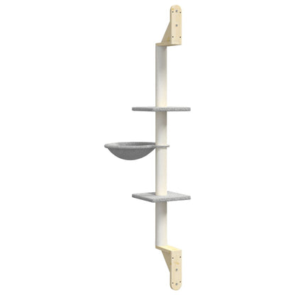 Kattenmeubel Wandgemonteerd Met Krabpaal 142,5 Cm Lichtgrijs