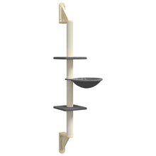 Kattenmeubel Wandgemonteerd Met Krabpaal 142,5 Cm Donkergrijs
