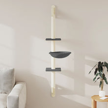 Kattenmeubel Wandgemonteerd Met Krabpaal 142,5 Cm Donkergrijs