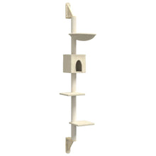 Kattenmeubel Wandgemonteerd Met Krabpaal 187 Cm Kleurig Crème