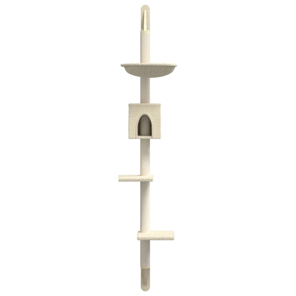 Kattenmeubel Wandgemonteerd Met Krabpaal 187 Cm Kleurig Crème