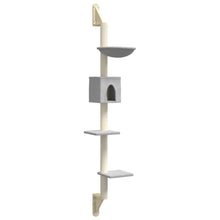 Kattenmeubel Wandgemonteerd Met Krabpaal 187 Cm Lichtgrijs