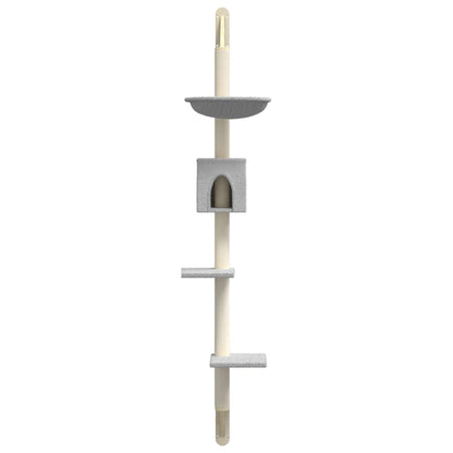 Kattenmeubel Wandgemonteerd Met Krabpaal 187 Cm Lichtgrijs
