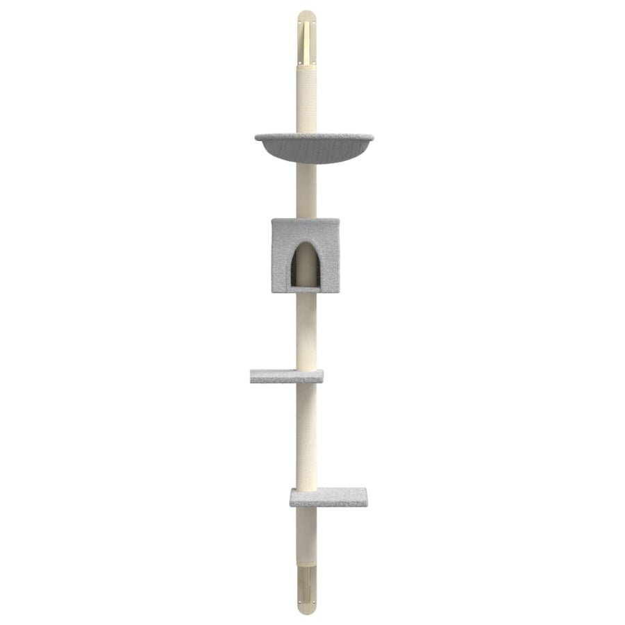 Kattenmeubel Wandgemonteerd Met Krabpaal 187 Cm Lichtgrijs