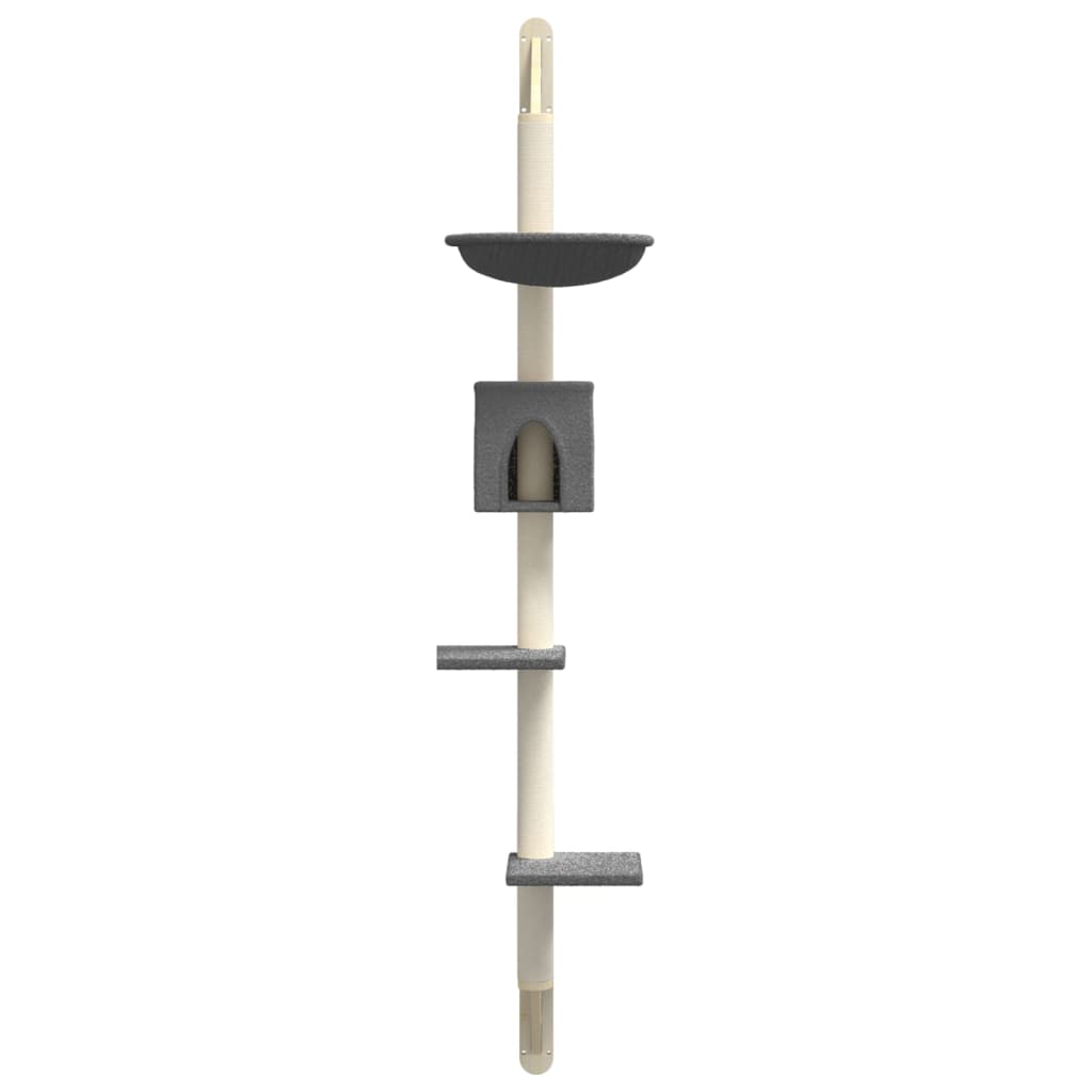 Kattenmeubel Wandgemonteerd Met Krabpaal 187 Cm Donkergrijs